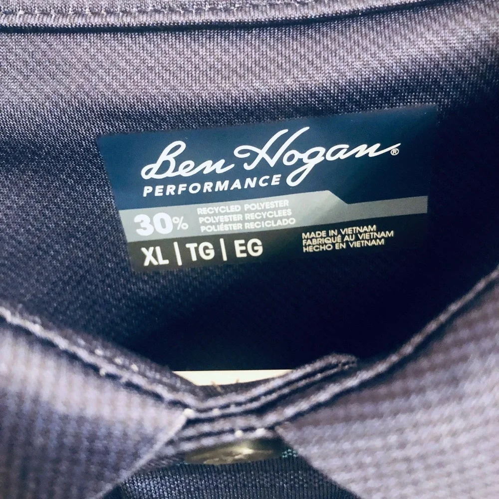 Ben Hogan Navy striped performance Golf Polo Shirt Men’s XL New